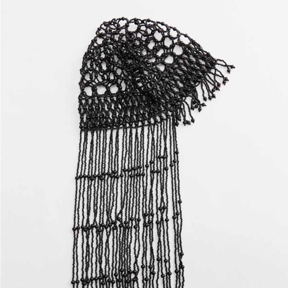 Zara Black Beaded Hair Accessory